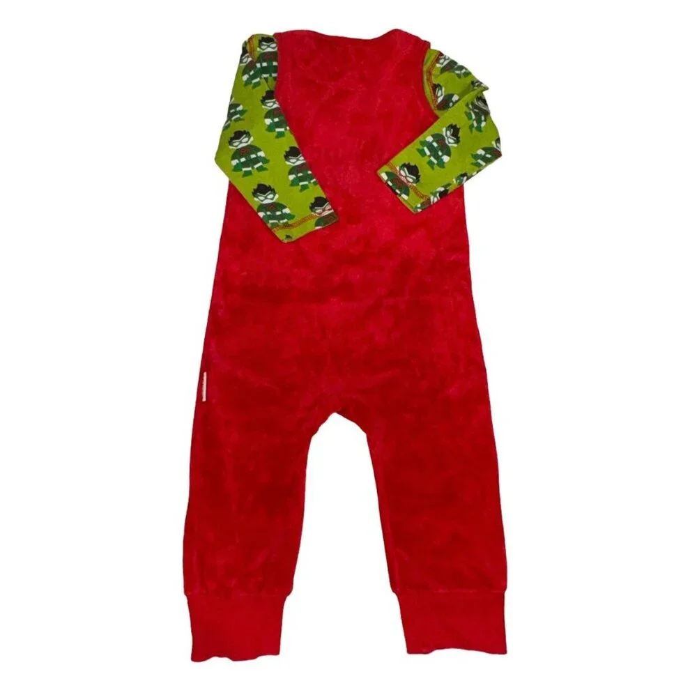 Maxomorra Super Boy Velour Dungaree And Bodysuit Size 86/92 18-24 Months